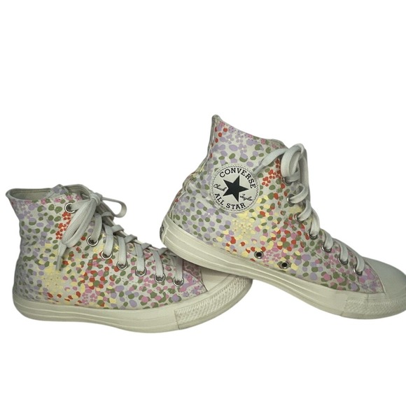 Chuck  Taylor converse HighTops Womens Size 9 Polka Dot Purple/orange/pink/green - Picture 3 of 14